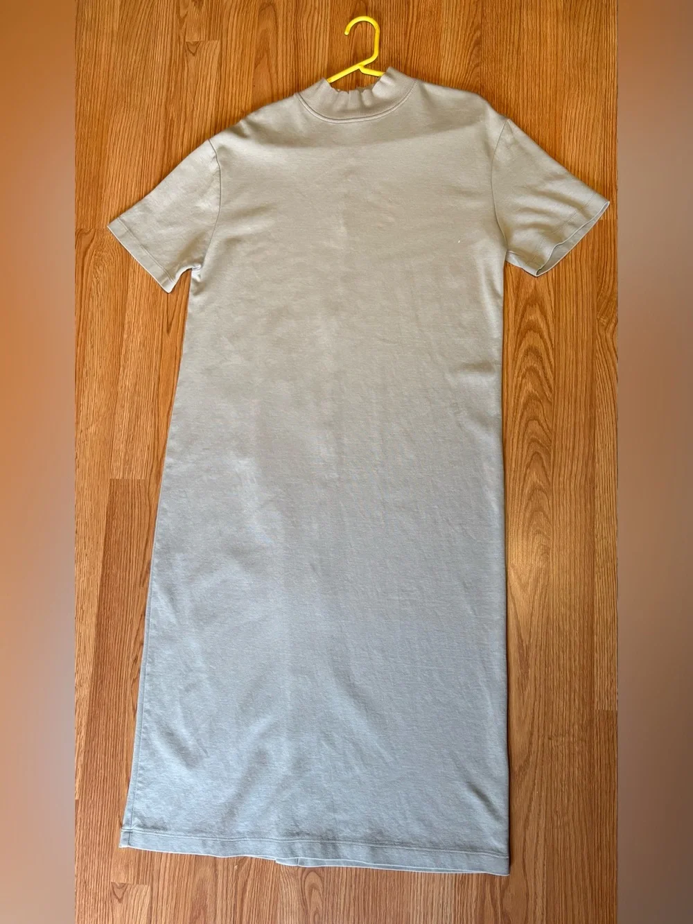 Zara Ribbed Crewneck Dress in Light Beige